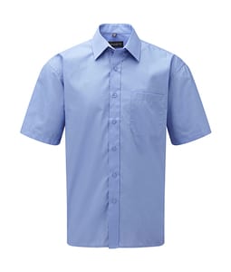 Russell Collection R-935M-0 - Popelin Hemd Kurzarm Corporate Blue