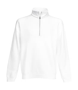 Fruit of the Loom 62-114-0 - Zip Neck Sweat Weiß