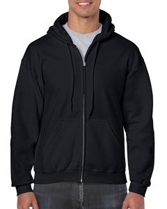 Gildan 18600 - Kapuzensweatshirt mit Reißverschluss Herren Schwarz