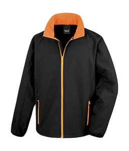 Result Core R231M - Bedruckbare Soft Shell Jacke Black/Orange