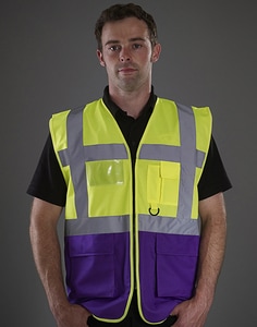 Yoko HVW801 - Hi-Vis Executive Waistcoat Schwarz