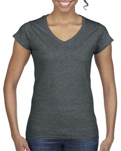 Gildan GI64V00L - Softstyle® V-Ausschnitt T-Shirt Damen Dark Heather