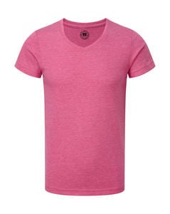 Russell Europe R-166B-0 - Boys V-Neck HD Tee Pink Marl