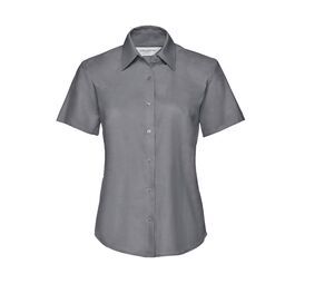 Russell Collection JZ33F - Short Sleeve Easy Care Oxford Bluse Silver