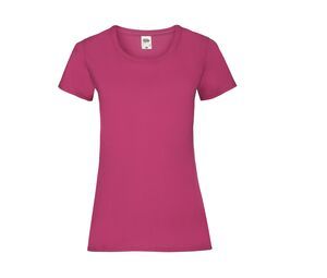 Fruit of the Loom SC600 - Lady-Fit Baumwoll Damen T-Shirt Fuchsie