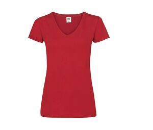 Fruit of the Loom SC601 - Lady Fit V Neck T-Shirt (61-398-0) Rot