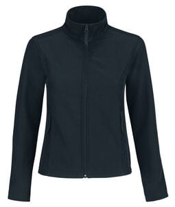 B&C BCI7F - Soft Shell Jacke Damen Navy/Lime