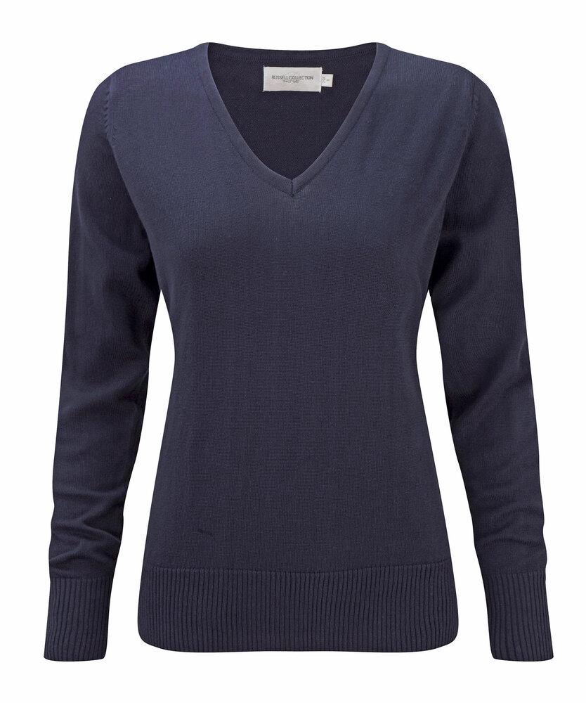 Russell Collection JZ10F - V-Ausschnitt Pullover Damen