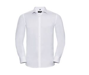 Russell Collection JZ960 - Herren Chemise Lycra®Stretch Langarm Hemd Weiß