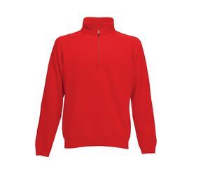 Fruit of the Loom SC376 - Herren-Sweatshirt aus Baumwolle mit Reißverschluss Rot