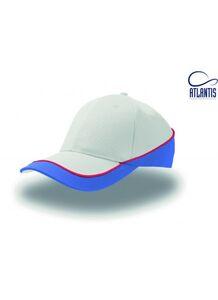 Atlantis AT088 - Kontrastierende 6-Panel-Kappe White/Royal