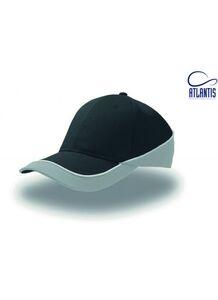 Atlantis AT088 - Kontrastierende 6-Panel-Kappe Black/Grey