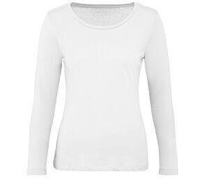 B&C BC071 - Damen Langarm T-Shirt 100% Bio-Baumwolle Weiß