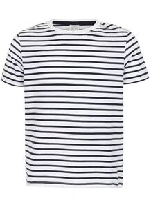 SF Mini SM202 - Kids' Striped T White/ Oxford Navy