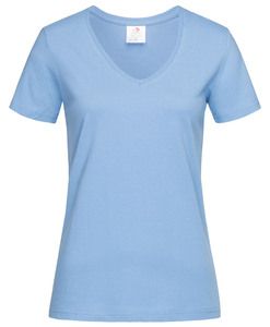 Stedman STE2700 - T-Shirt mit V-Ausschnitt für Damen helles blau