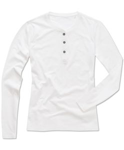 Stedman STE9580 - Langarm-Shirt mit Knöpfen für Damen Sharon Weiß