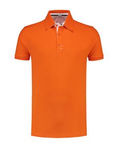 Lemon & Soda LEM3562 - Polo Contrast Cot / Elast SS für ihn Orange/WH