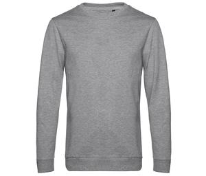 B&C BCU01W - Herren Rundhalspullover Heather Grey