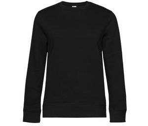 B&C BCW01Q - Damen Sweatshirt mit geraden Ärmeln  Black Pure