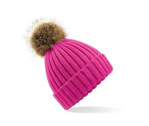 Beechfield BF412 - Big mesh Pop Pom beanie Fuchsie