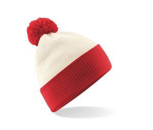 Beechfield BF451 - Zwei-Ton-Snowstar®-Mütze Off White / Bright Red