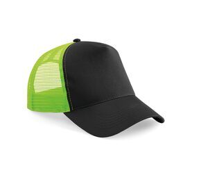 Beechfield BF640 - American Trucker Cap Black/ Lime Green