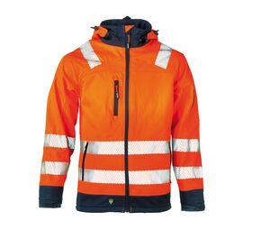 Herock HK190 - Gut sichtbare Softshell-Jacke Gregor Fluorescent Orange/Navy