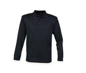 Henbury HY478 - Langärmeliges Polo Schwarz