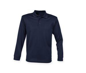 Henbury HY478 - Langärmeliges Polo Navy