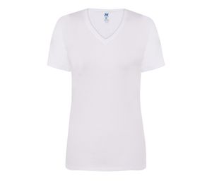 JHK JK158 - Damen T-Shirt mit V-Ausschnitt 145 Weiß
