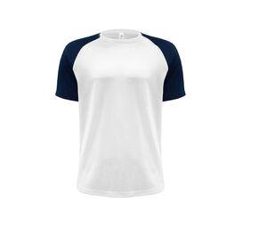 JHK JK905 - Baseball Sport T-Shirt Weiß / Navy