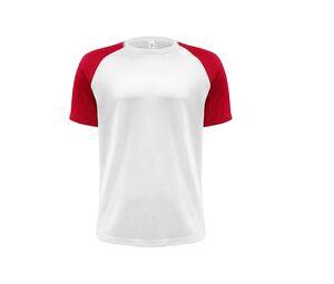 JHK JK905 - Baseball Sport T-Shirt Weiß / Rot