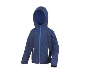 RESULT RS224J - Softshell capuche enfant Navy/ Royal