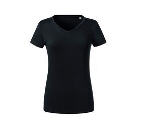 Russell RU103F - Bio-T-Shirt von Frauen mit V-Ausschnitt Schwarz