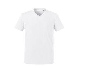 Russell RU103M - Herren-Bio-T-Shirt mit V-Ausschnitt Weiß