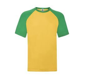 Fruit of the Loom SC237 - Baseball T-Shirt Sunflower/ Kelly Green