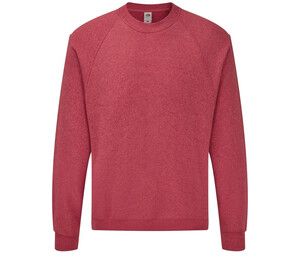 Fruit of the Loom SC260 - Herren-Pullover mit Raglanärmeln Vintage Heather Red