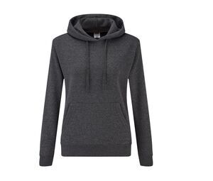 Fruit of the Loom SC269 - Frauen Hoodie mit Känguru-Tasche Dark Heather Grey