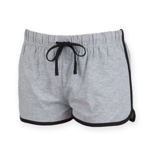 SF Women SK069 - Damen Retro Shorts Heather Grey/ Black