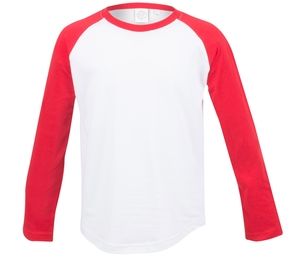 SF Mini SM271 - T-shirt baseball manches longues enfant Weiß / Rot