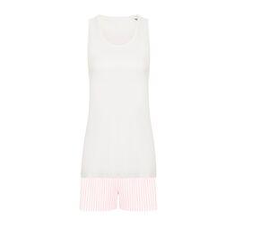Towel city TC052 - Pyjamas Frau White / White Pink Stripe
