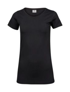 Tee Jays TJ455 - Damenmode Stretch-T-Shirt extra lang Schwarz
