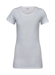 Tee Jays TJ455 - Damenmode Stretch-T-Shirt extra lang Weiß