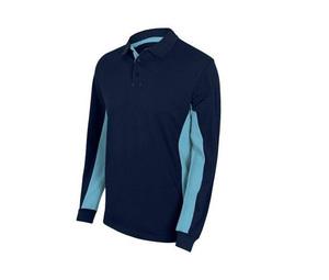 VELILLA V5514 - ZWEIFARBIGES POLO-SHIRT MIT LANGEM ÄRMELN Navy / Sky Blue