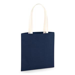 Westford mill W801C - Canvas-Tasche aus Bio-Baumwolle mit kontrastierenden Griffen French Navy / Natural