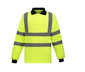 Yoko YK310 - Reflektierendes langärmeliges Polohemd Hi Vis Yellow