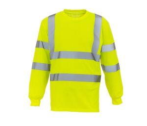 Yoko YK420 - Reflektierendes Langärmeliges T-Shirt Hi Vis Yellow