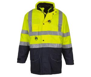 Yoko YK711 - High Visibility 7 in 1 Parka Hi Vis Yellow/Navy