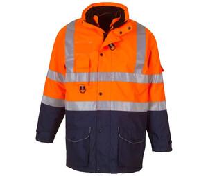 Yoko YK711 - High Visibility 7 in 1 Parka Hi Vis Orange/Navy