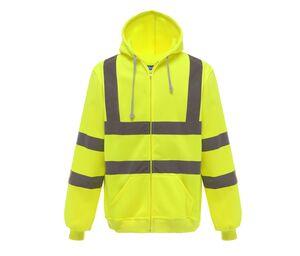 Yoko YKK07 - High Visibility Hoodie mit Reißverschluss Hi Vis Yellow